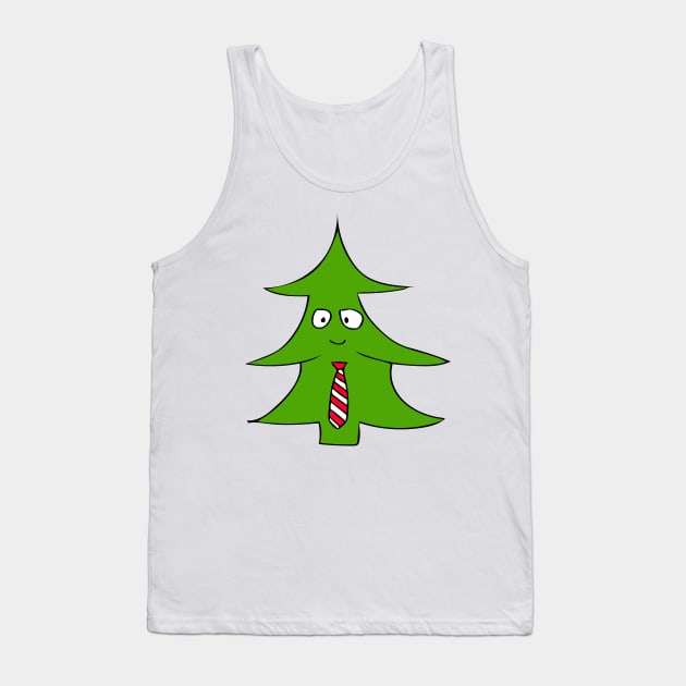 Christmas Tree Wearing A Tie Tank Top by joshp214